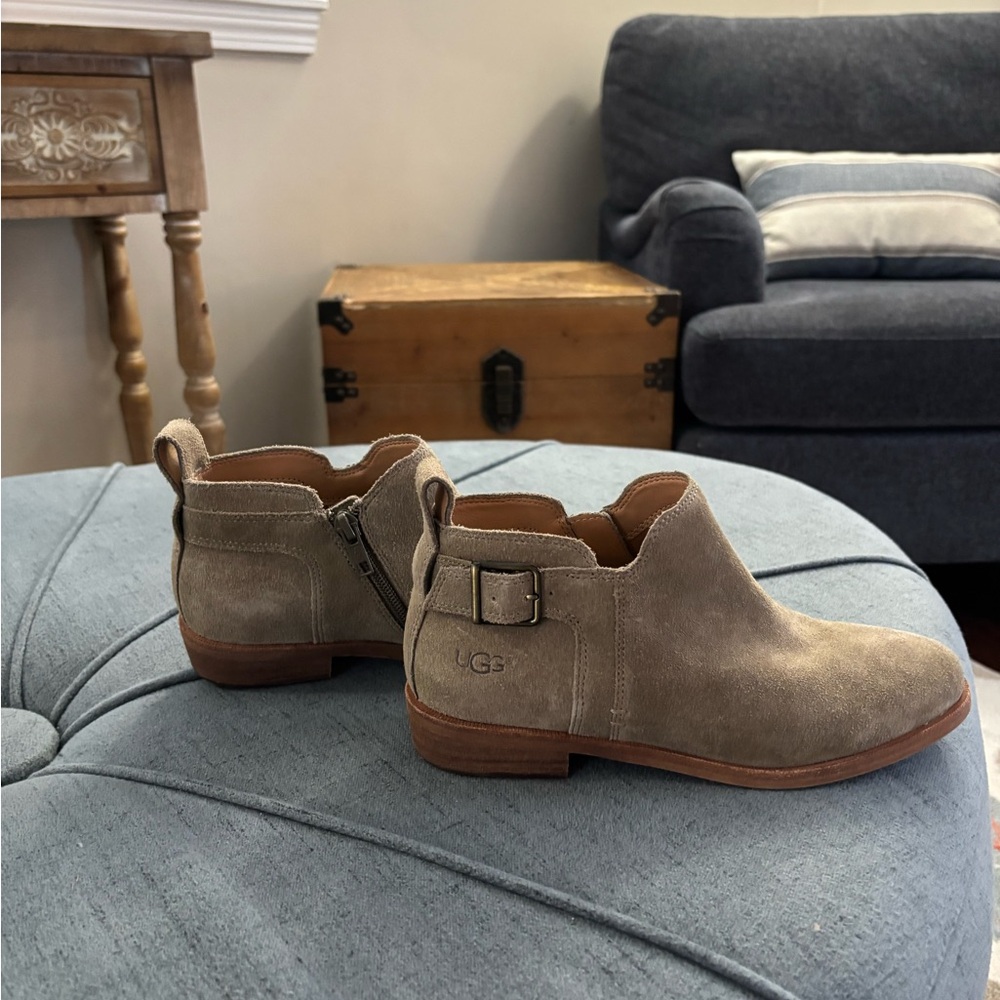 UGG Kelsea Taupe Suede Ankle Boots